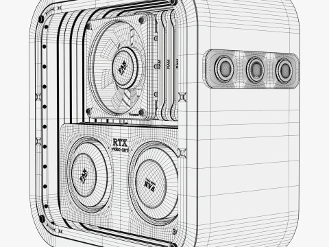Custodia stilizzata in legno per personal computer M1 Modello 3D