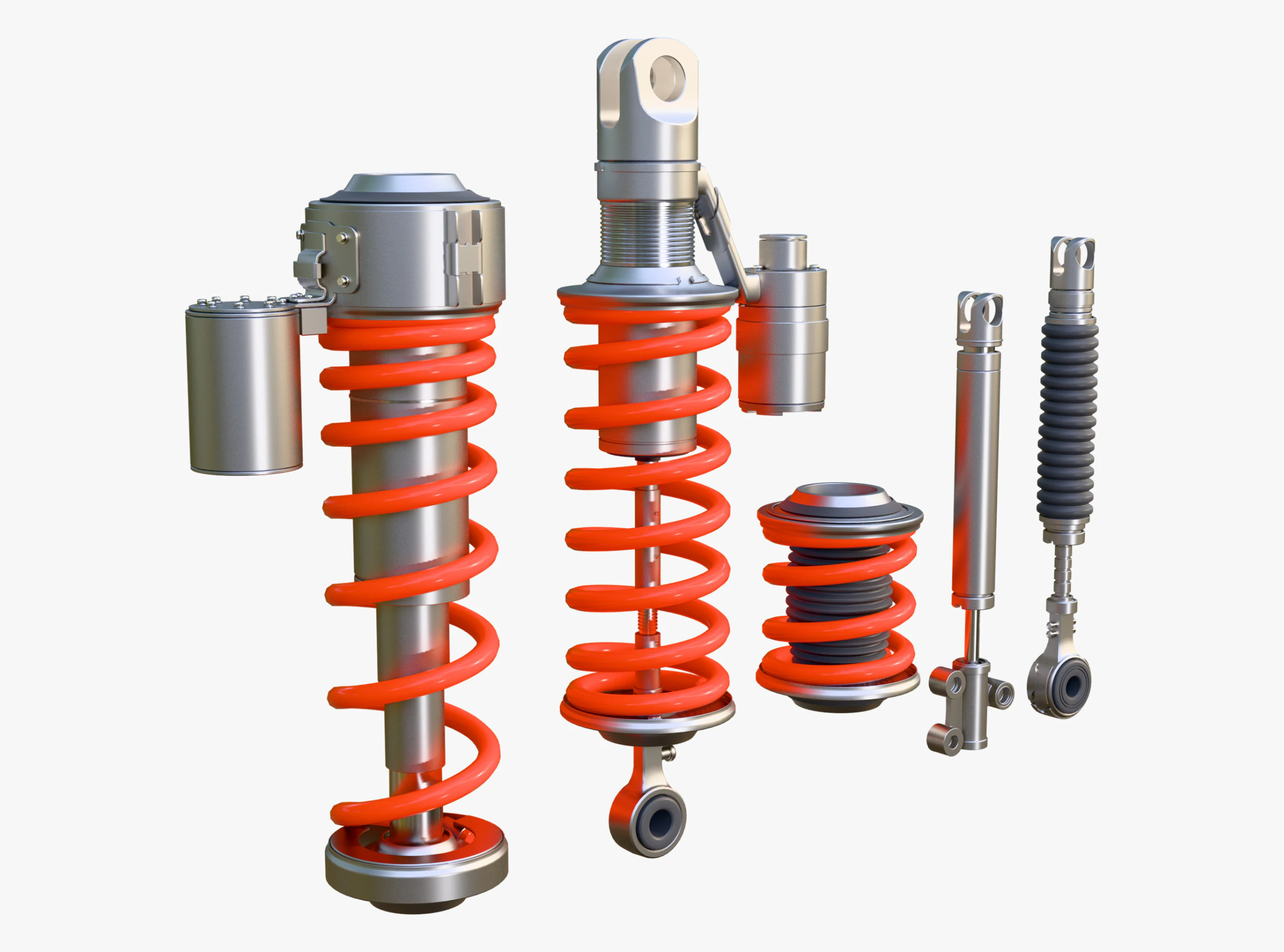 Hydraulic Shock Absorber Set M1 3D Model .c4d .max .obj .3ds .fbx .stl .blend 