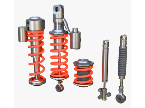 Hydraulic Shock Absorber Set M1 3D Model