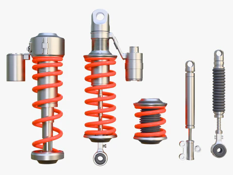 Hydraulic Shock Absorber Set M1 3D Model