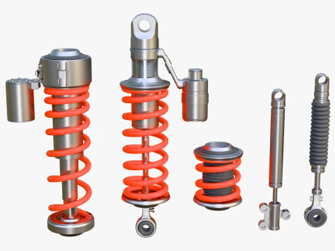 Hydraulic Shock Absorber Set M1 3D Model