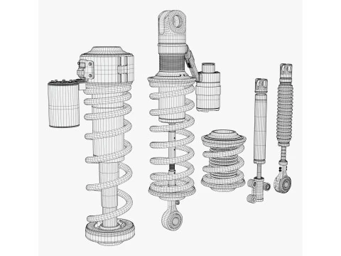 Hydraulic Shock Absorber Set M1 3D Model
