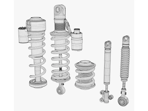 Hydraulic Shock Absorber Set M1 3D Model
