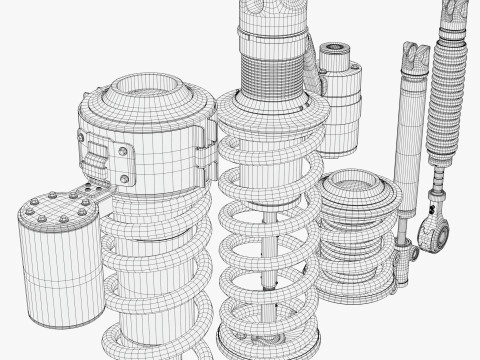 Set ammortizzatori idraulici M1 Modello 3D