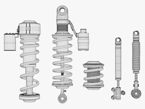 Hydraulic Shock Absorber Set M1 3D Model