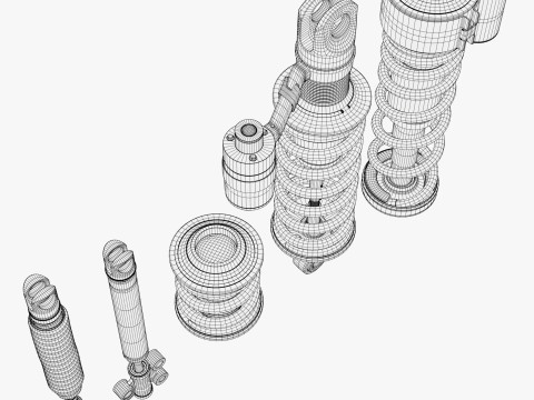 Set ammortizzatori idraulici M1 Modello 3D