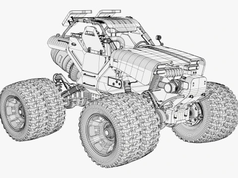 RC Monster Truck Toy M1 3D Model
