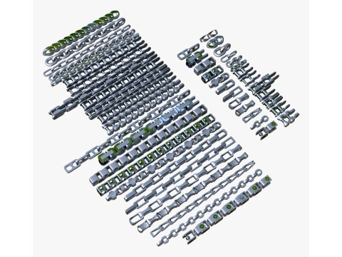 Set di 25 catene industriali M1 Modello 3D