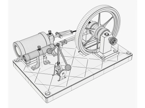 Vintage Steam Engine M1 3D Model