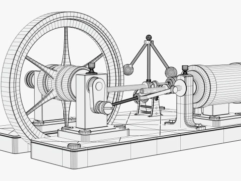 Vintage Steam Engine M1 3D Model