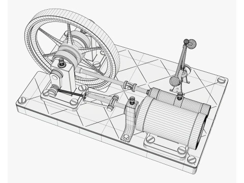 Vintage Steam Engine M1 3D Model