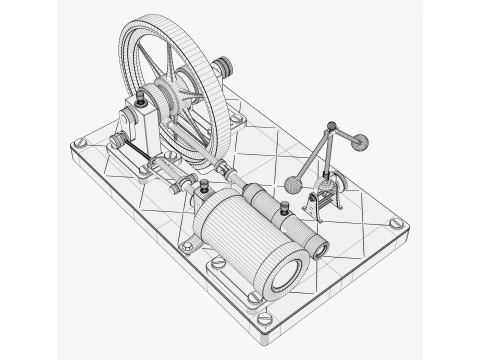 Vintage Steam Engine M1 3D Model