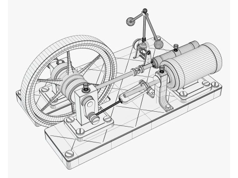 Vintage Steam Engine M1 3D Model