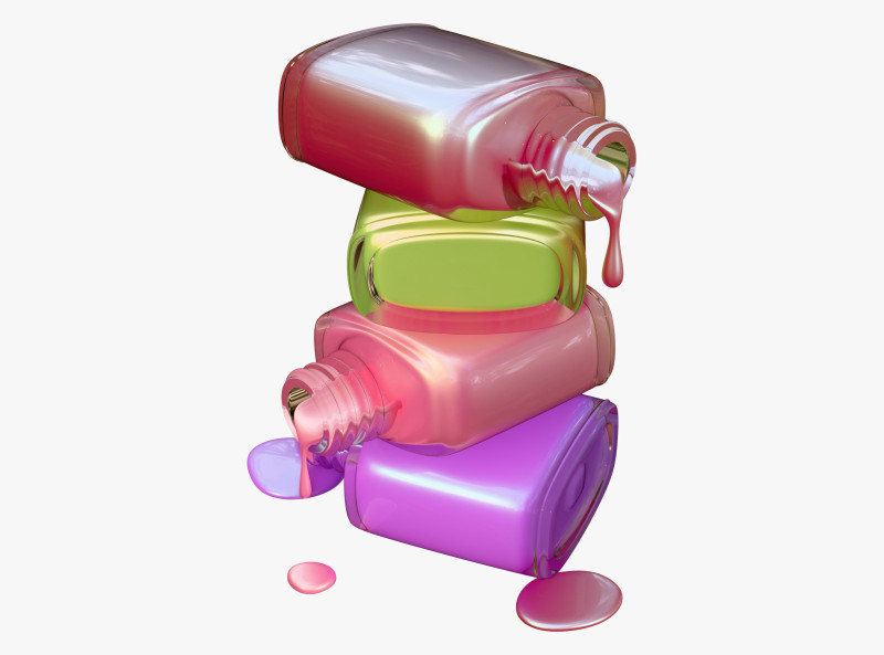 Pilha de garrafas de tinta derramada M1 Modelo 3D .c4d .max .obj .3ds .fbx .stl .blend 