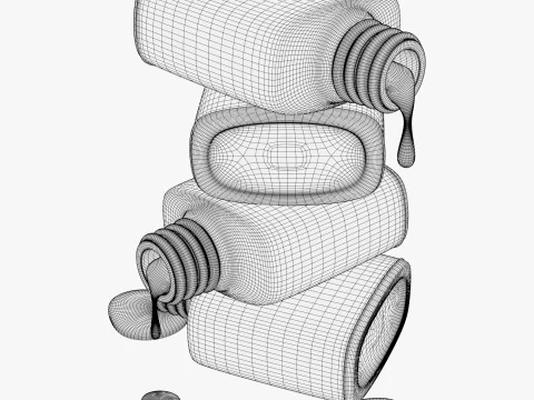 Pila di bottiglie di vernice versate M1 Modello 3D