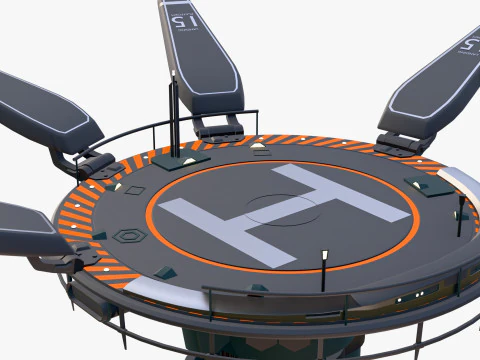 SciFi Levitating Helipad M1 3D Model