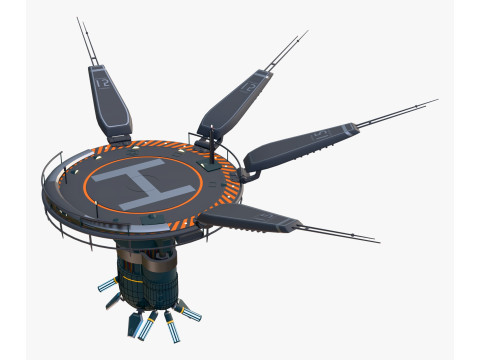 Lewitujące lądowisko dla helikopter&oacute;w SciFi M1 Model 3D