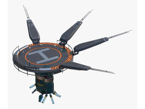 SciFi Levitating Helipad M1 3D Model