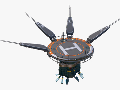 Lewitujące lądowisko dla helikopter&oacute;w SciFi M1 Model 3D
