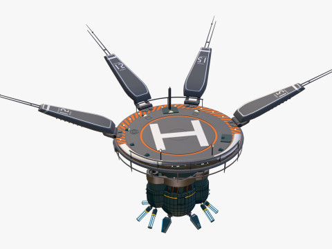 Lewitujące lądowisko dla helikopter&oacute;w SciFi M1 Model 3D