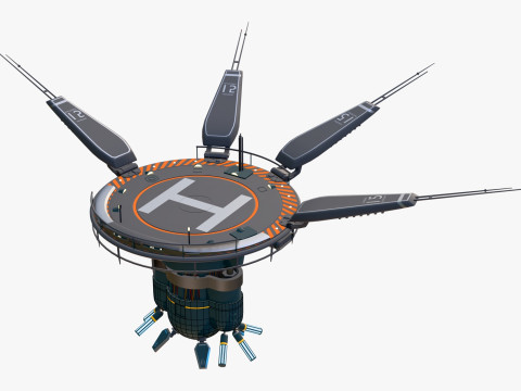 Lewitujące lądowisko dla helikopter&oacute;w SciFi M1 Model 3D
