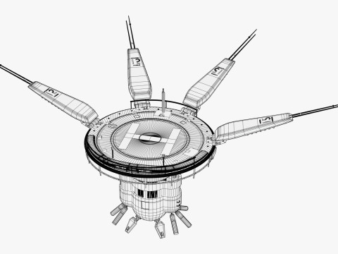 Lewitujące lądowisko dla helikopter&oacute;w SciFi M1 Model 3D