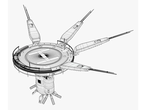 SciFi Levitating Helipad M1 3D Model