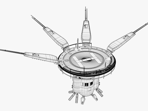 Lewitujące lądowisko dla helikopter&oacute;w SciFi M1 Model 3D