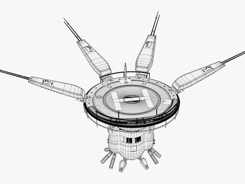 SciFi Levitating Helipad M1 3D Model