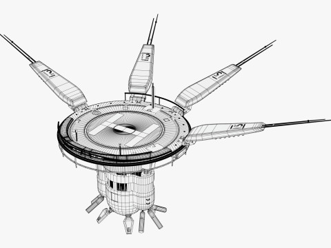 Lewitujące lądowisko dla helikopter&oacute;w SciFi M1 Model 3D