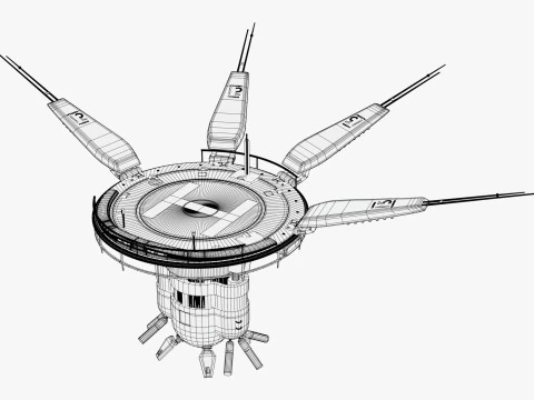 SciFi Levitating Helipad M1 3D Model