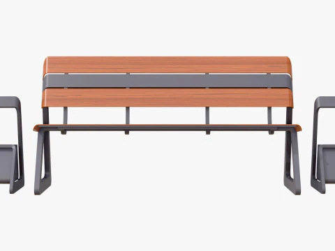 Pattumiere integrate Eco City Bench M1 Modello 3D