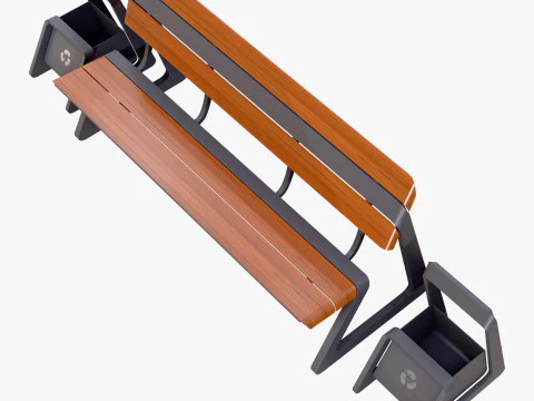 Pattumiere integrate Eco City Bench M1 Modello 3D
