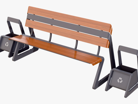 Eco City Bench Інтегровані контейнери M1 3D Модель
