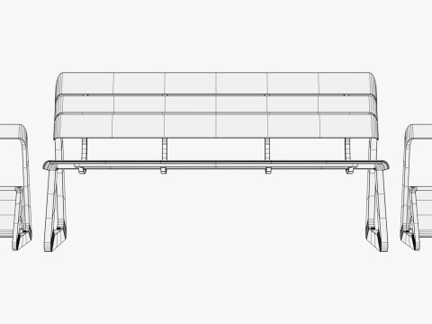 Eco City Bench Інтегровані контейнери M1 3D Модель