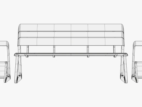 Pattumiere integrate Eco City Bench M1 Modello 3D
