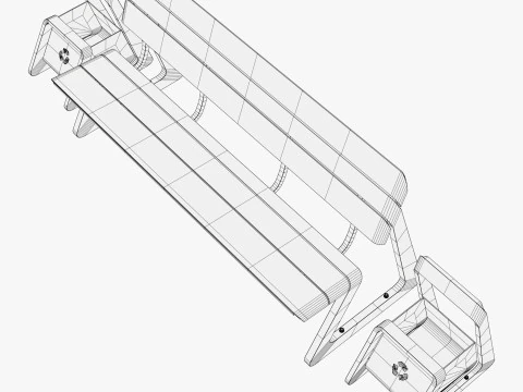 Pattumiere integrate Eco City Bench M1 Modello 3D