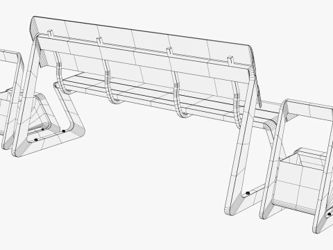 Pattumiere integrate Eco City Bench M1 Modello 3D