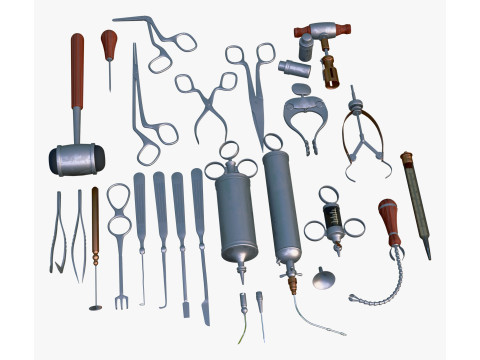 प्राचीन चिकित्सा एवं शल्य चिकित्सा उपकरण एम1 3D मॉडल