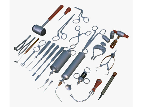 प्राचीन चिकित्सा एवं शल्य चिकित्सा उपकरण एम1 3D मॉडल