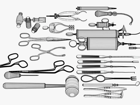 Antique Medical and Surgical Tools M1 3D Model