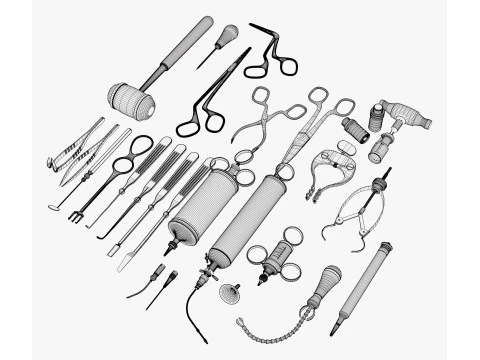 Antique Medical and Surgical Tools M1 3D Model