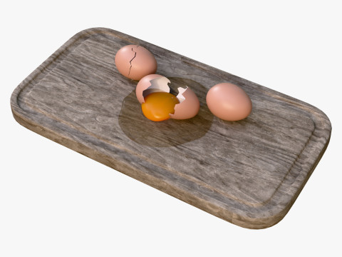 砧板上的鸡蛋 M1 3D 模型