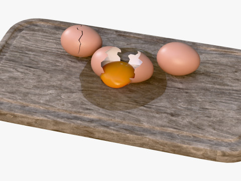 Uovo sul tagliere M1 Modello 3D