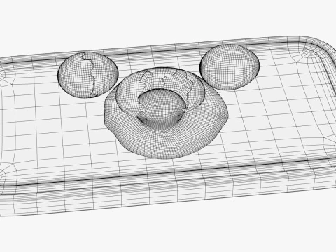Egg on Cutting Board M1 3D Model