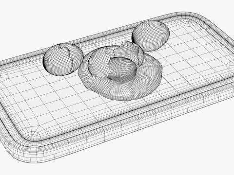 Egg on Cutting Board M1 3D Model