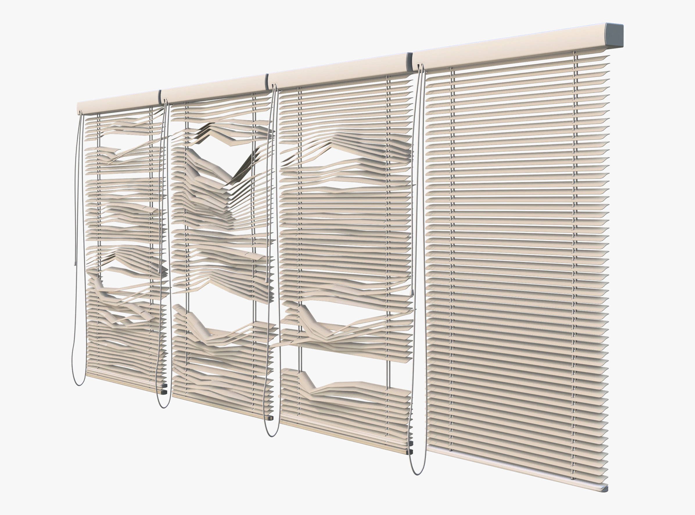 Abandoned Window Blinds M1 3D Model .c4d .max .obj .3ds .fbx .stl .blend 