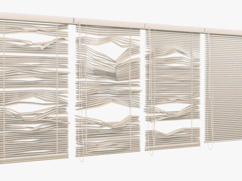 Abandoned Window Blinds M1 3D Model