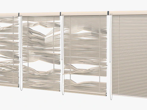 Abandoned Window Blinds M1 3D Model