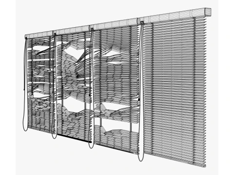 Abandoned Window Blinds M1 3D Model